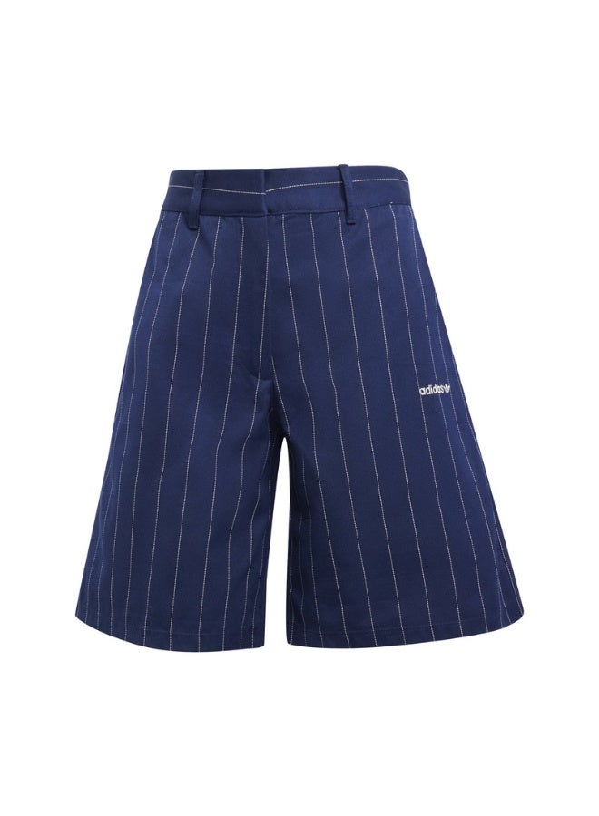 Adidas PINSTRIPE SHORT Blue Originals Women SHORTS - Image 1