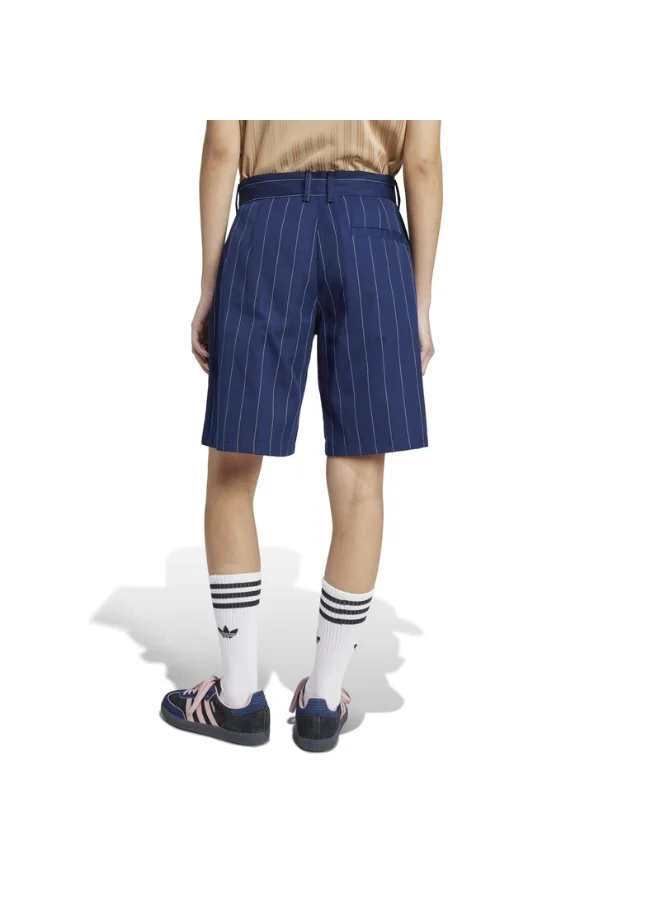 adidas شورت أزرق مخطط PINSTRIPE SHORT للنساء من أوريجينالز