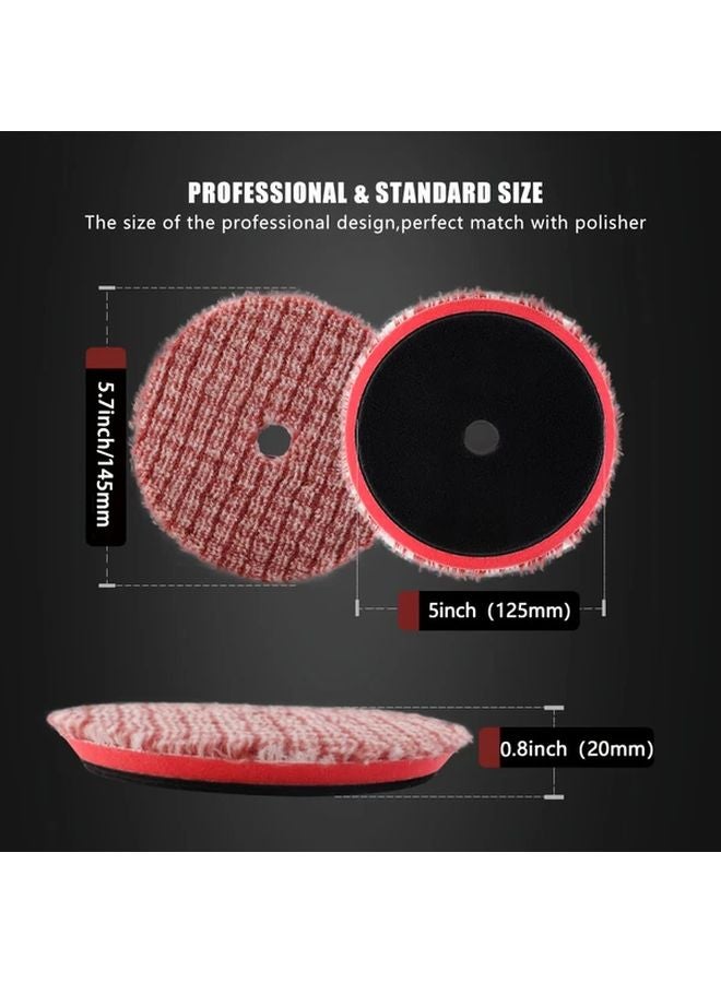 5 بوصة قرص تلميع أحمر 2 عبوة عجلة تلميع سيارة ذاتية اللصق للماكينة - Image 3