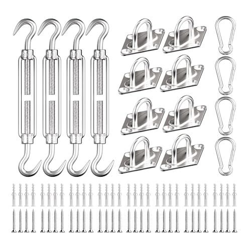 LAKINGO LAKINGO Sun Shade Sail Hardware Kit 6 Inch Heavy Duty 304 Stainless Set for Triangle & Rectangle Outdoor Patio Canopy  - Image 1