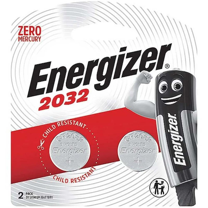 Energizer CR2032 3V Lithium Coin Batteries With Zero Mercury- 2pcs