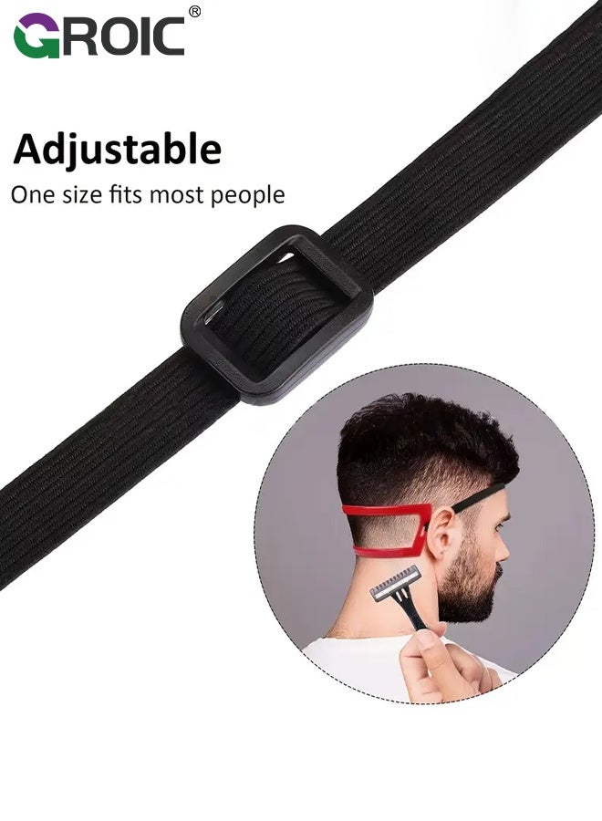 GROIC Beard Shaping Tool Kit, Neckline Shaving Template Guide Set for Men Hair Styling Red, Beard Trimmer Template Guide, Hair Styling Tools Kit - Image 5