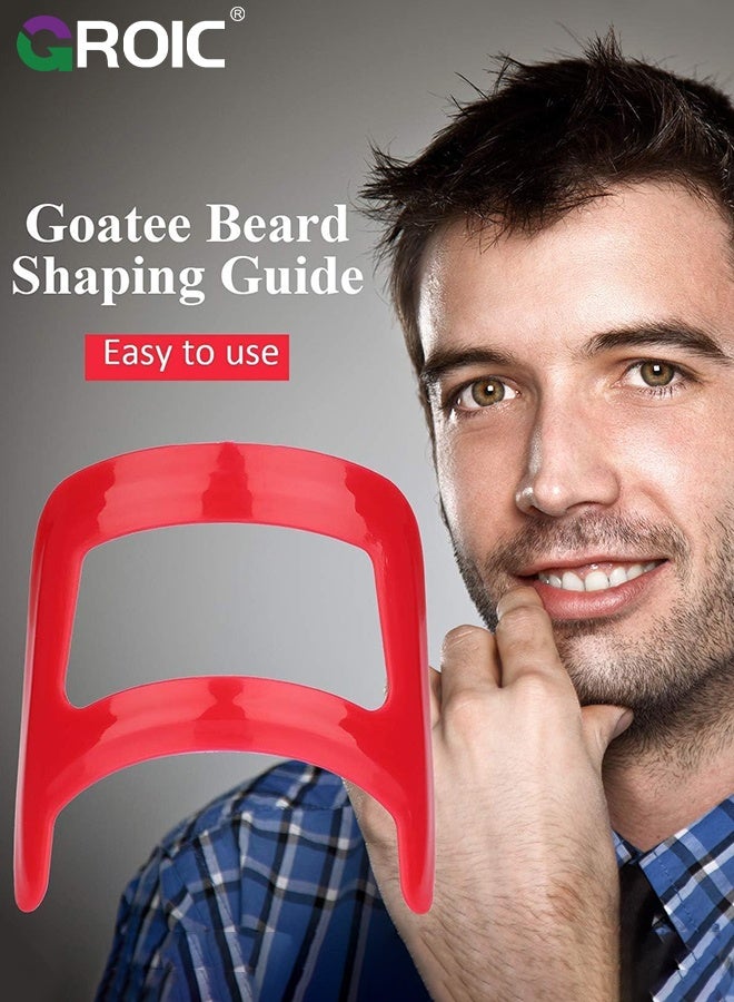GROIC Beard Shaping Tool Kit, Neckline Shaving Template Guide Set for Men Hair Styling Red, Beard Trimmer Template Guide, Hair Styling Tools Kit - Image 2