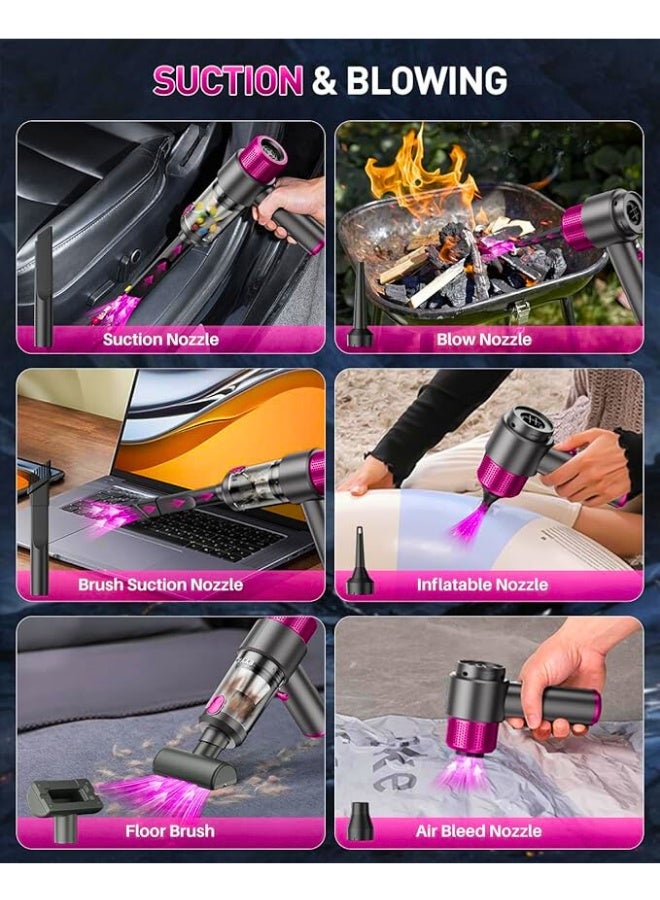 Chase Up Handheld Car Vacuum Cleaner Cordless, 15000PA High Power Car Vacuum Cleaner & Air Duster, 4-in-1 Portable Mini Car Vacuum Cleaner with LED Light, Hand Held Vacuum Cleaner for Car Home Office - Image 3