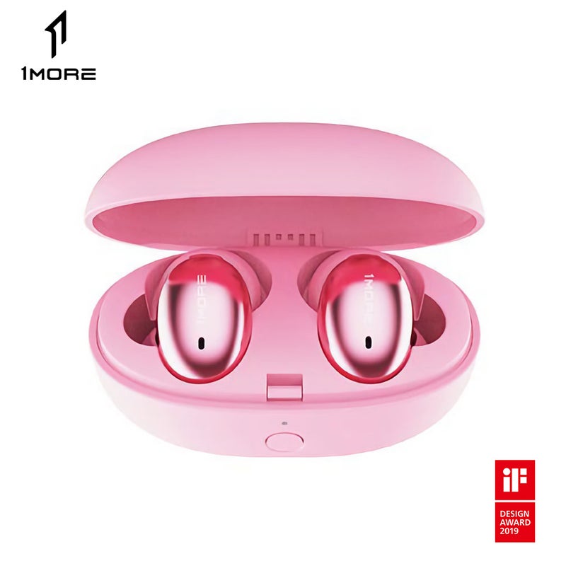 1 مور سماعة أذن صغيرة E1026BT-I لاسلكية تعمل بالبلوتوث بتصميم رياضي وردي - Image 1