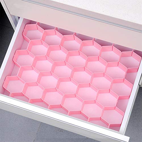 INOVERA (LABEL)Honeycomb Underwear Innerwear Socks Clothing Organizer Plastic Drawer Clapboard Closet Divider 16 Straps(38 Compartment,Pink,Made In India) - Image 4