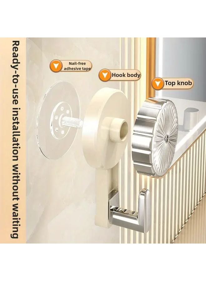 Heavy Duty Adhesive Wall Hooks No Drill ABS White Black Strong Load Bearing 1pc - Image 4