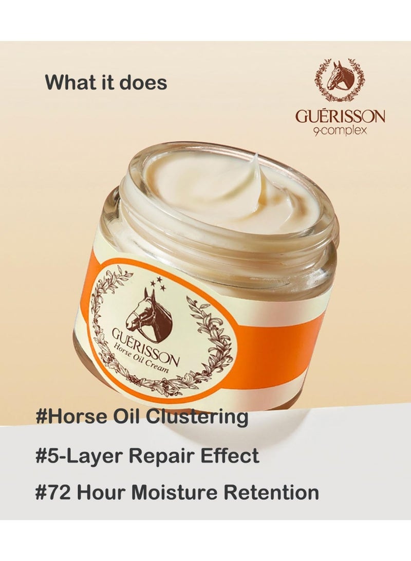 جوريسون كريم مركب 9 من GUERISSON 2.5 أوقية 70 جم - زيت الحصان لتجديد شباب البشرة ورفعها ملمس بزبدة الذوبان لا يسبب التهيج يتحكم في الزيت وتوازن الرطوبة جوريسون - Image 3