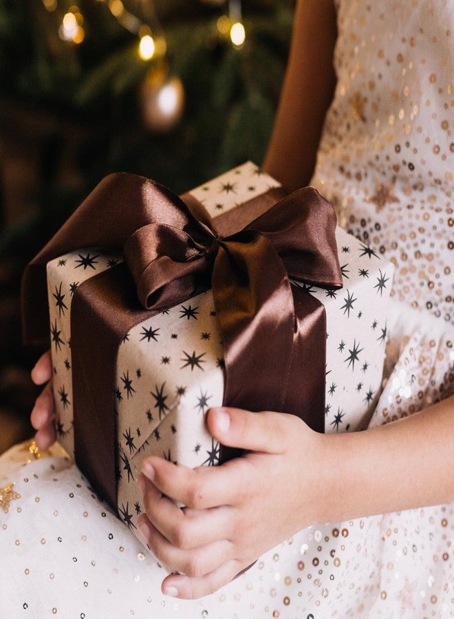 iefoah 1 1/2 inch Brown Ribbon,100 Yards 1-1/2 inch Brown Satin Ribbon Solid Fabric Ribbon for Gift Wrapping Floral Bouquets Wedding Home Party Decoration - Image 3