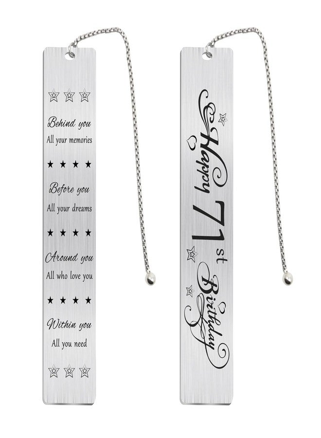 Jzxwan Happy 71st Birthday Gifts for Women Men, 71 Year Old Birthday Bookmark, Female 71 Yr Old Bday Card Gift Ideas, 1954 Book Mark for Woman Man, 71st Bday Decorations - Image 1