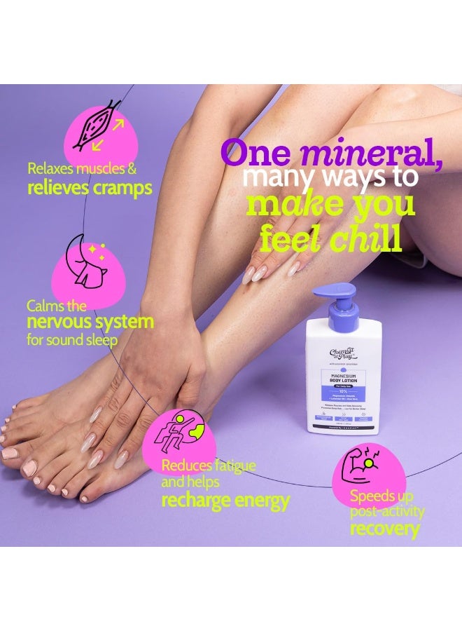 Chemist at Play 10% Magnesium Body Lotion | Relaxes muscles, Eases Soreness Post Workout, Promotes Deep Relaxation for Better Sleep, & Prevent Muscle Spasms | With Lavender Oil & Aloevera | 236ml - Image 5