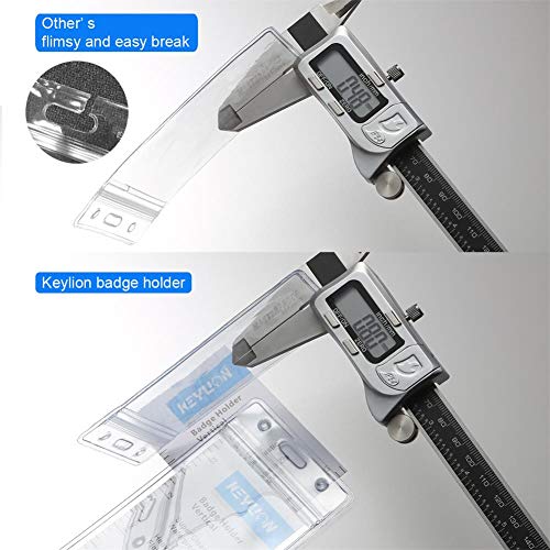 KEYLION 100 Pack ID Card Name Badge Holder, Heavy Duty Clear Transparent Plastic PVC Vertical Sleeve Pouch with Waterproof Type Resealable Zip - Image 3