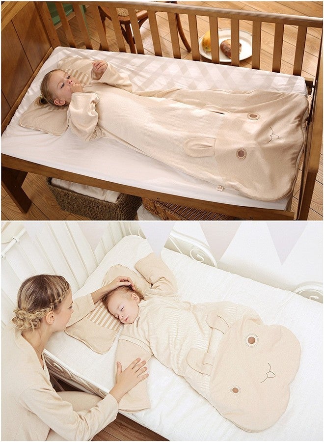 OuYun Baby Organic Sleeping Bag Autumn Detachable Sleeve Wearable Blanket,Medium,3.5 Tog - Image 5