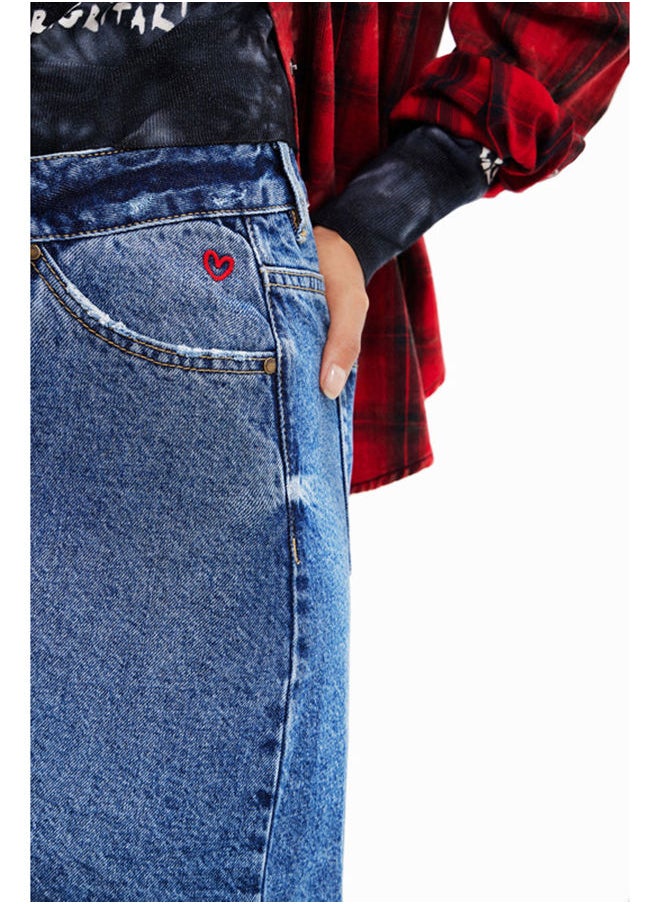 DESIGUAL Criss-cross waist denim mini skirt  - Image 5