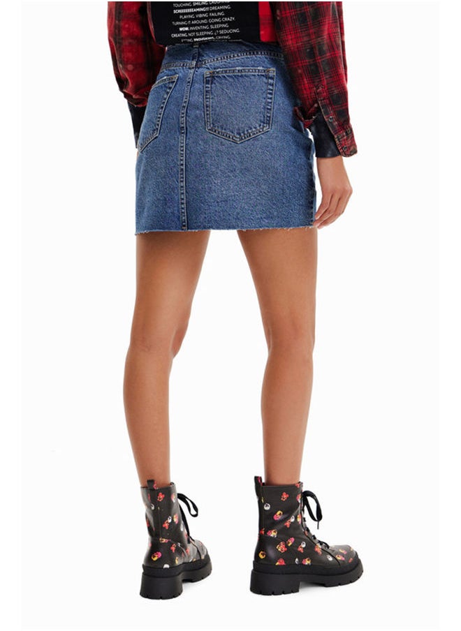 DESIGUAL Criss-cross waist denim mini skirt  - Image 4