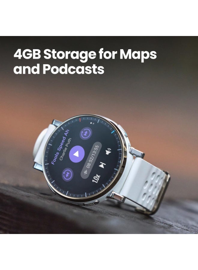 أمازفيت ساعة أمازفيت أكتيف 3 بريميوم الذكية للركض مع نظام تحديد المواقع GPS، شاشة أموليد ياقوتية بحجم 1.32 بوصة، بطارية تدوم 12 يومًا، سعة 4 جيجابايت، خرائط غير متصلة، أكثر من 170 وضع تمرين، مقاومة للماء حتى 5 ATM، جهاز تتبع معدل ضربات القلب واللياقة البدنية لهواتف أندرويد وآيفون باللون الأبيض الهوائي - Image 2