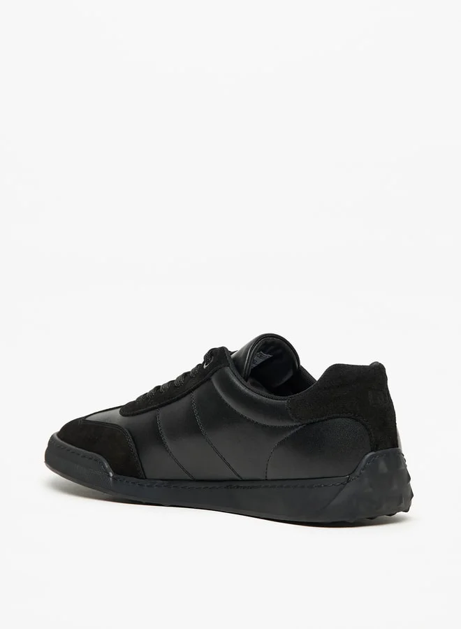 دوتشيني Mens' Solid Sneakers with Lace-Up Closure