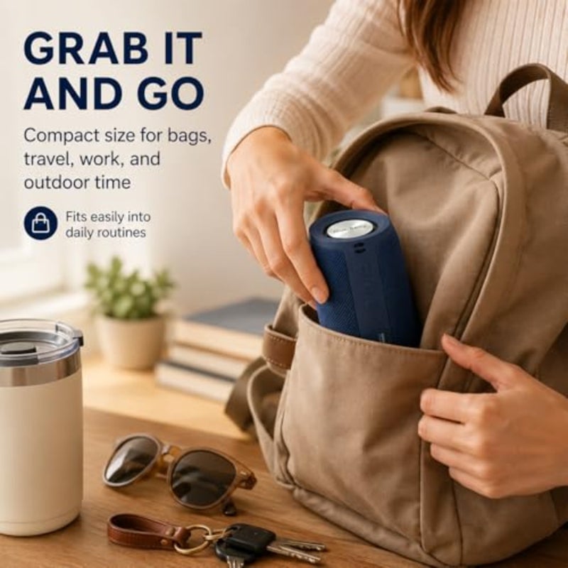 M68 tooth Speaker, 12W, IPX5, FM, USB AUX, Compact 12W speaker for office, computer, bedroom and patio. IPX5 splash-resistant with FM, USB drive, AUX and dual pairing - Image 3