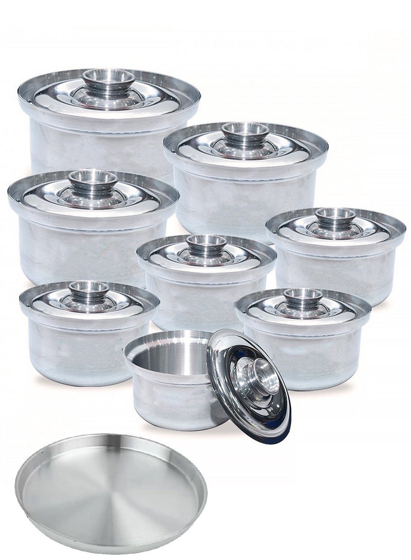 طيبة طقم مكون من 8 قدور و صينية بيتزا من الألمنيوم مقاس 16/18/20/22/24/26/28/30 سم - Image 2