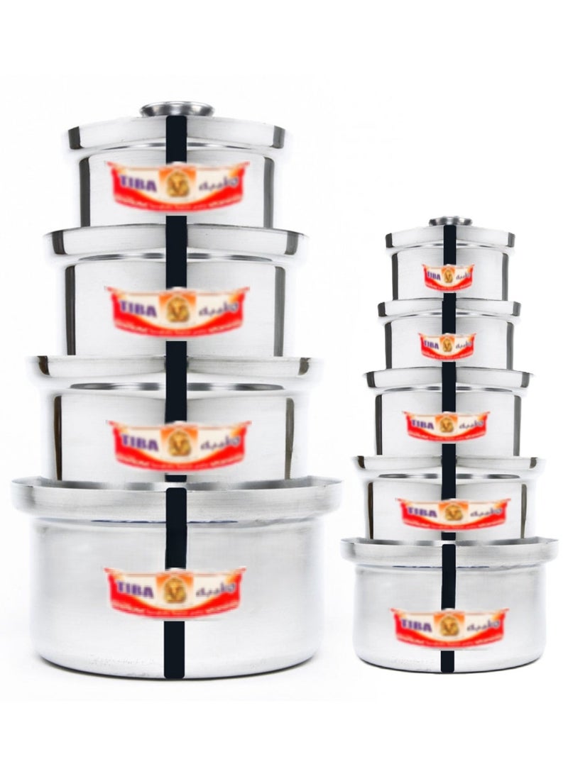 طيبة طقم مكون من 8 قدور و صينية بيتزا من الألمنيوم مقاس 16/18/20/22/24/26/28/30 سم - Image 5