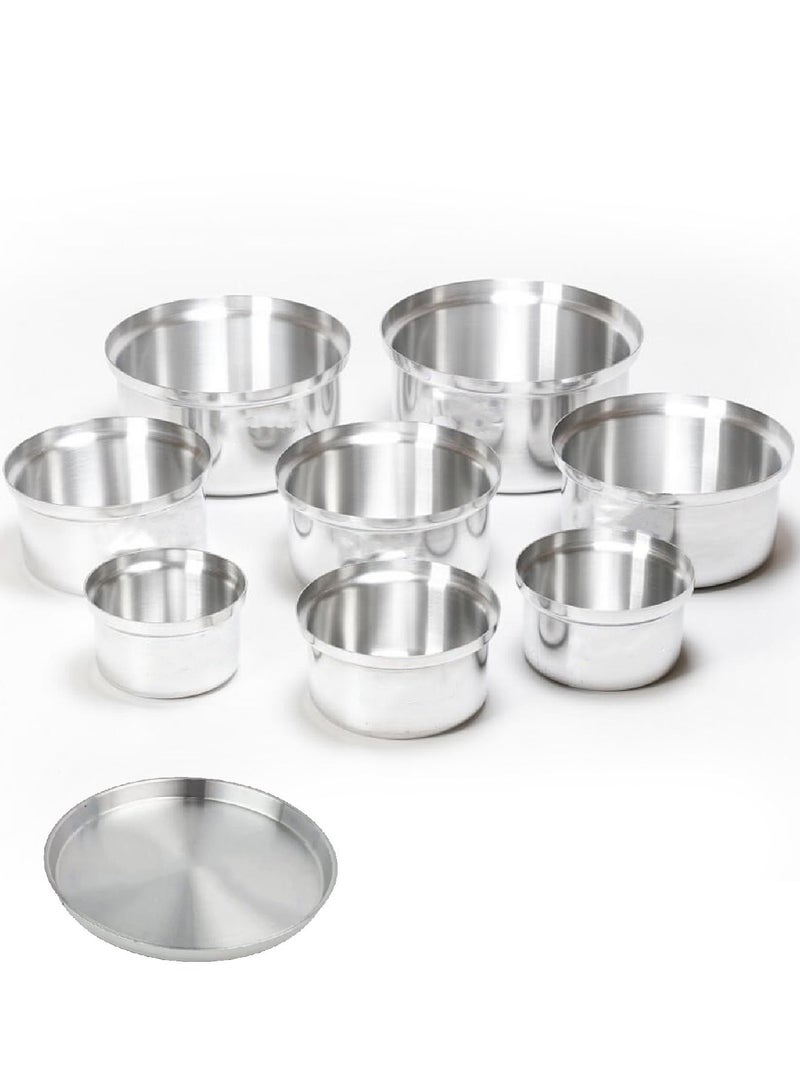 طيبة طقم مكون من 8 قدور و صينية بيتزا من الألمنيوم مقاس 16/18/20/22/24/26/28/30 سم - Image 3