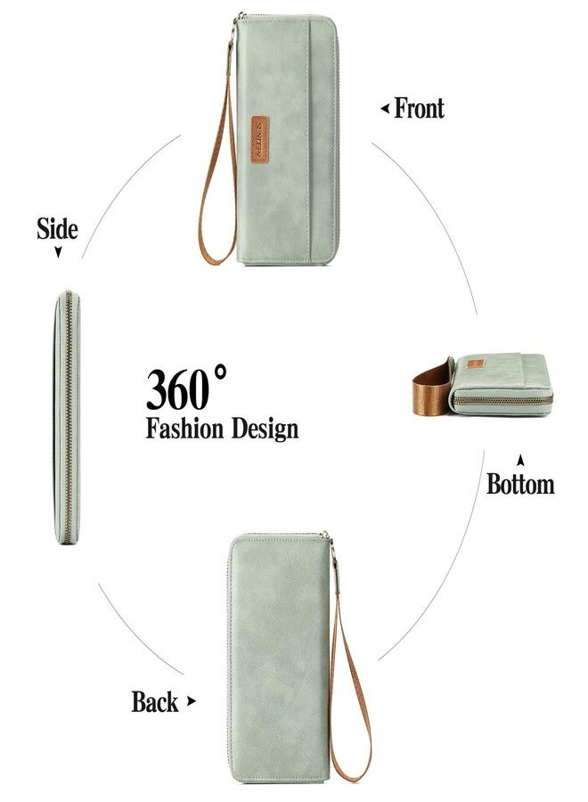 SENDEFN Leather Womens Wallets Wristlet Bifold Ladies Clutch Purse RFID Blocking Zip Around - Image 5