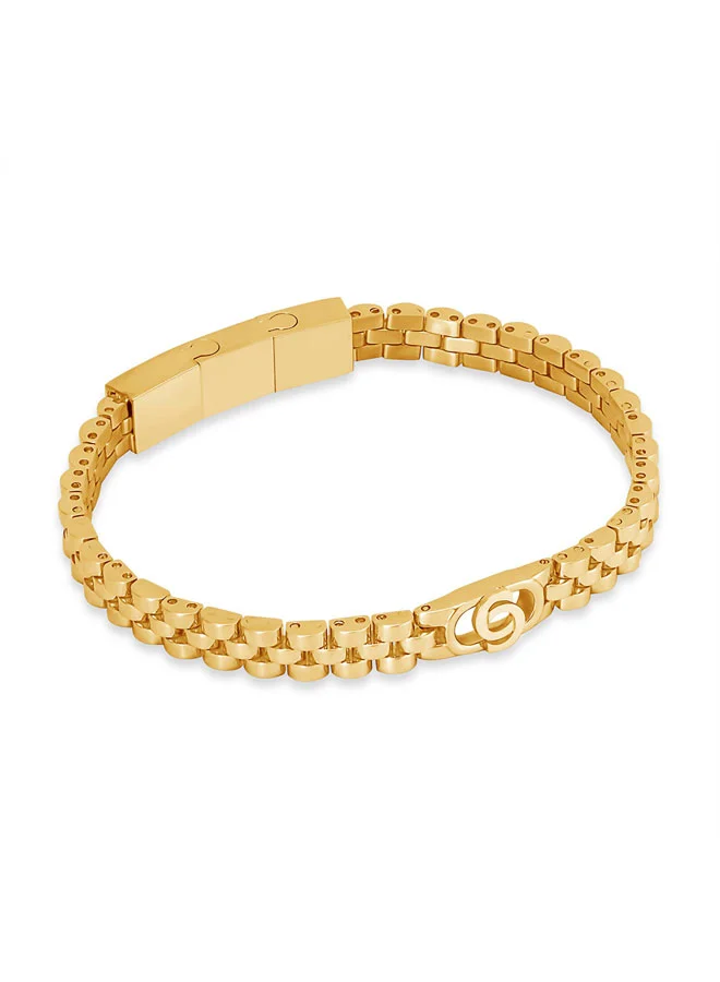 Nello Gold Thin Chain Bracelet with Cutout Motif