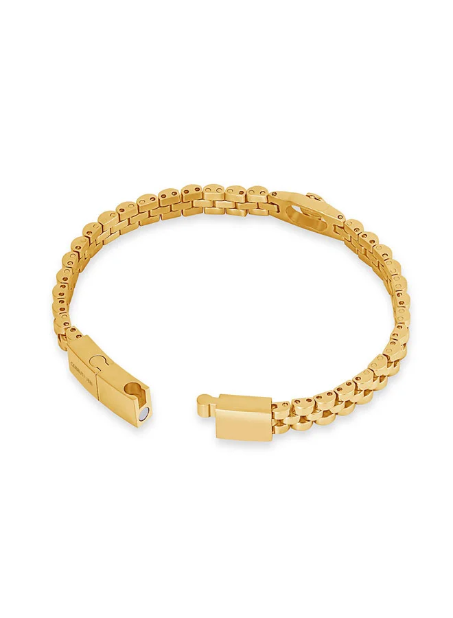 CERRUTI 1881  Nello Gold Thin Chain Bracelet with Cutout Motif  | Best Price UAE