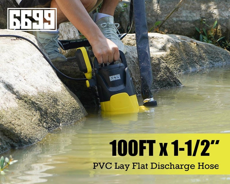6699 Discharge Hose 1-1/2-Inch by 100-foot Sump Pump Hose with 2pcs SUS 304 Clamps Pool Backwash Pipe for Draining/Removing Water - Image 2