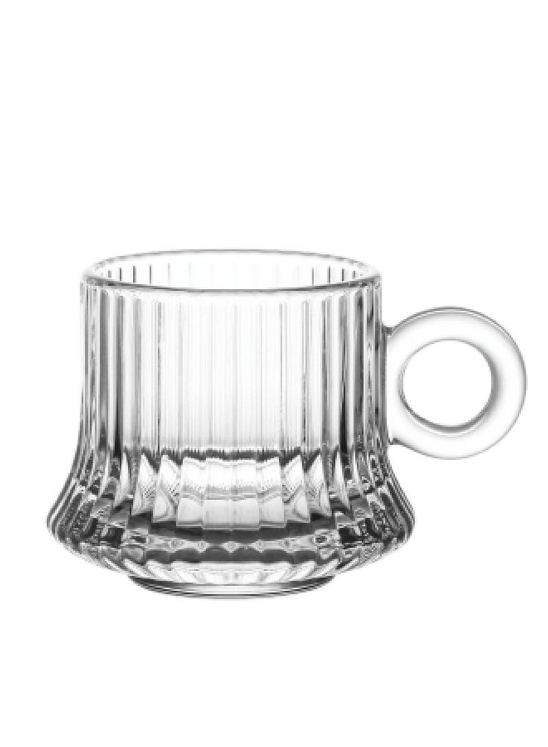 Cuisine Art Doyalex Glass by Cuisine Art Coffee Cup & Saucer Set - 80ml, 12-Pieces, Transparent (CS-038C)  - Image 2
