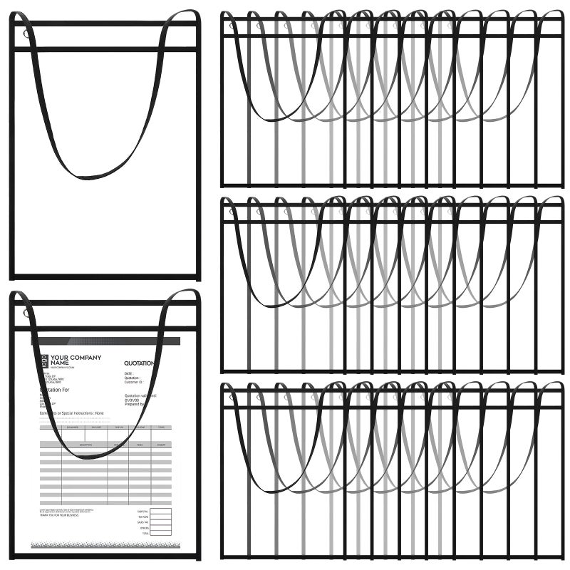 30 Pcs Dry Erase Pockets Clear Reusable Sleeves Hanging Job Ticket Holders Paper Holder For Teachers Classroom Must Haves - Image 1