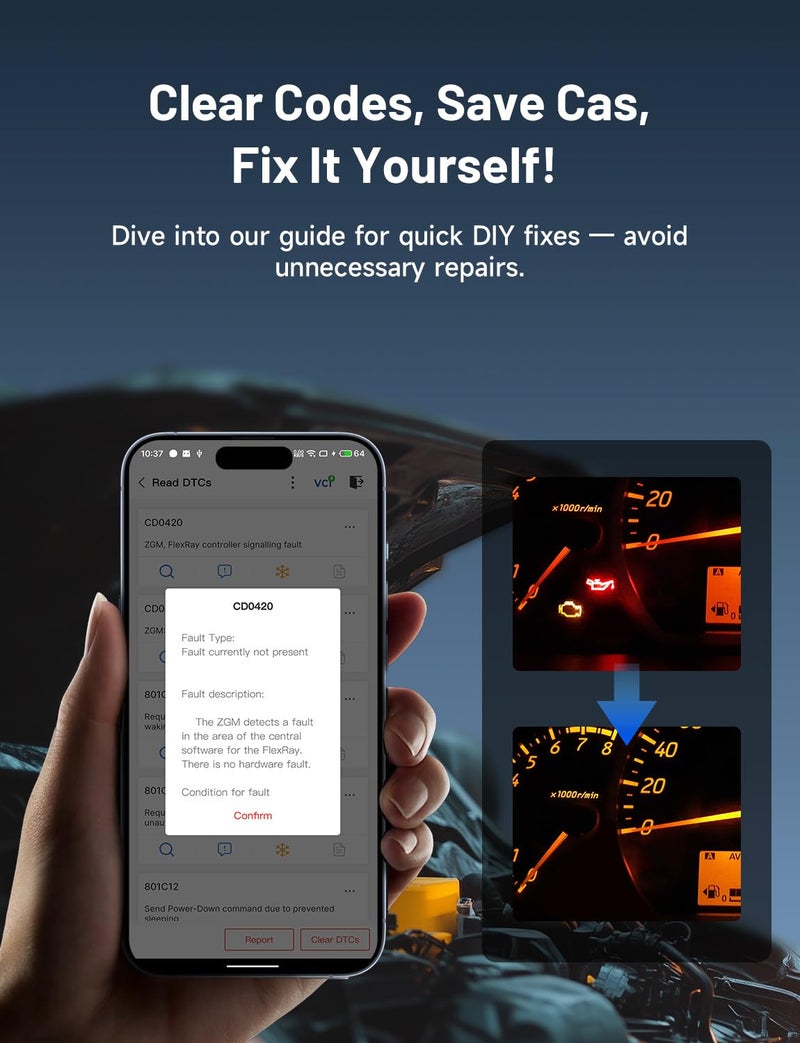 Topdon TOPDON Topscan OBD2 Scanner Bluetooth, Wireless OBD2 Code Reader with Active Test, 8 Reset, Car Diagnostic Tool for All System, Vehicle Performance Test for iPhone & Android, All Software 1 Year Free - Image 4