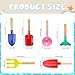 WEILAIDI Beach Toys 6 Pcs Children Beach Sand Toys 8 Kids Gardening Set Metal Garden Tools with Sturdy Wooden HandleSafe Kids Shovel with Cylinder Spoon Fork Rake Flat Shovel Pointed Shovel - Image 3