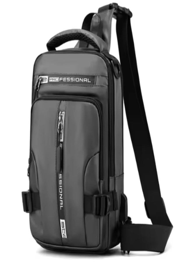 LOVELUX Waterproof Sling Backpack for Men & Women, USB Charging Port, Lightweight Crossbody Bag for Travel, Hiking, Gym, Jogging, Picnic & Daily Use, Black/Green (GREEN) - Image 1