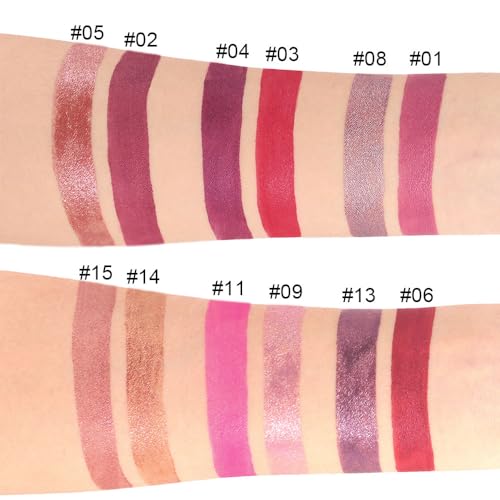 evpct 2Pcs Red Glitter Metallic Shimmer Diamond Lipstick Lip Gloss Stain Set for Women Long Lasting Waterproof, Dark Hot Bright Red Sparkle Glitter Matte long wear Liquid Lipstick Lip Makeup Kit - Image 5
