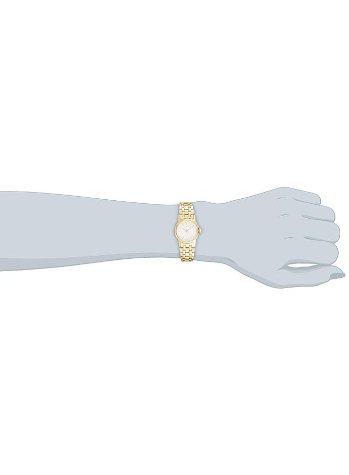 TIMEX Classics Analog Watch for Women with White Round Dial & Gold Stainless Steel Bracelet Band Water Resistant Women's Wrist Watches - B303 - Image 3