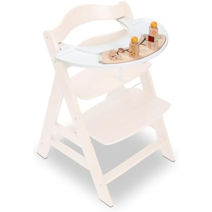 PLAY SORTING SET, GIRAFFE WHITE - GAME BOARD WITH SORTING GAME COMPATIBLE WITH ALPHA+ & BETA+ WOODEN HIGH CHAIR, BABY WOODEN TOY PROMOTES EYE HAND COORDINATION - Image 4