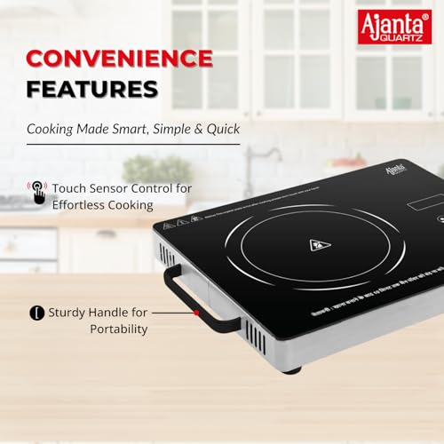 Ajanta Quartz Infrared Cooktop, Single Burner, Auto Shut-Off, 180-Minute Timer, Surge Protection - Image 4