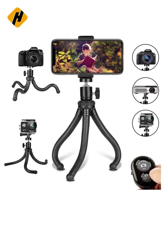 HuHa Premium Flexible Phone Tripod with Wireless Remote, Mini Tripod Stand for Camera GoPro/Mobile  - Image 1