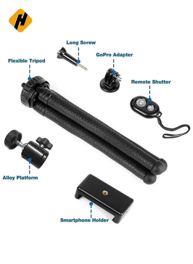 HuHa Premium Flexible Phone Tripod with Wireless Remote, Mini Tripod Stand for Camera GoPro/Mobile  - Image 2