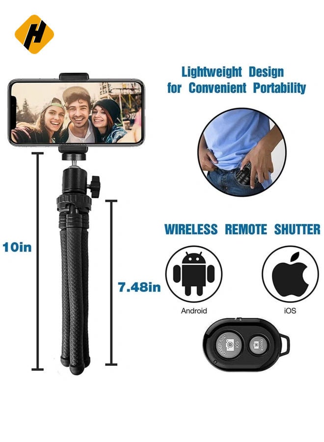 HuHa Premium Flexible Phone Tripod with Wireless Remote, Mini Tripod Stand for Camera GoPro/Mobile  - Image 4
