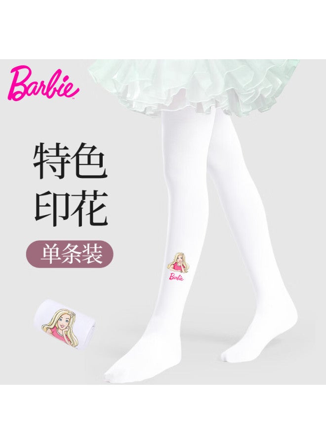 Barbie Girls' Tights, Thin Spring And Autumn Style, Children's Thigh-high Socks, Baby White Stockings, Girls' Leggings, Practice Dance Socks - Image 1