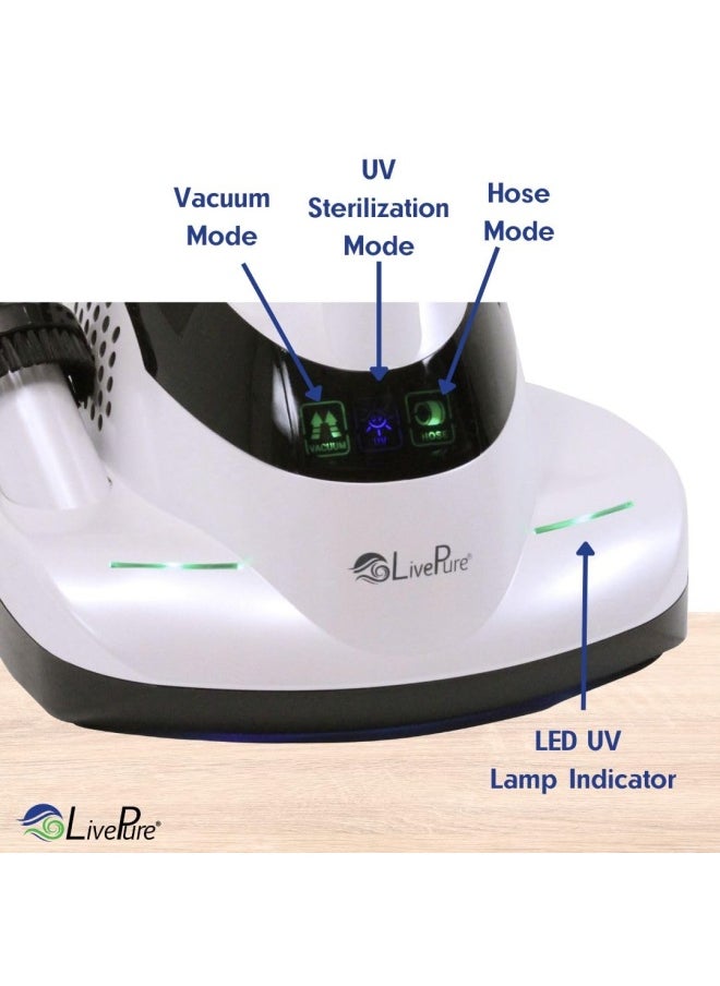 Generic - Livepure  - Ultramite Handheld HEPA Filter Vacuum  Fabric Sanitizer - Dual Motor Brush UVC Light And Anti- Allergen Filter To Remove Dust Mites Bacteria Viruses - Image 1