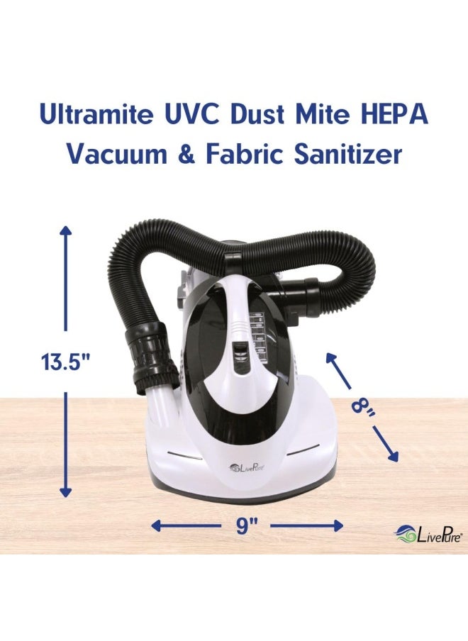 Generic - Livepure  - Ultramite Handheld HEPA Filter Vacuum  Fabric Sanitizer - Dual Motor Brush UVC Light And Anti- Allergen Filter To Remove Dust Mites Bacteria Viruses - Image 1