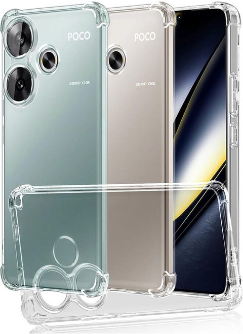 Clear Case Anti-Shockproof From Thermoplastic Polyurethane with Camera Protection Compatible with Poco F6 / Redmi Turbo 3 5G