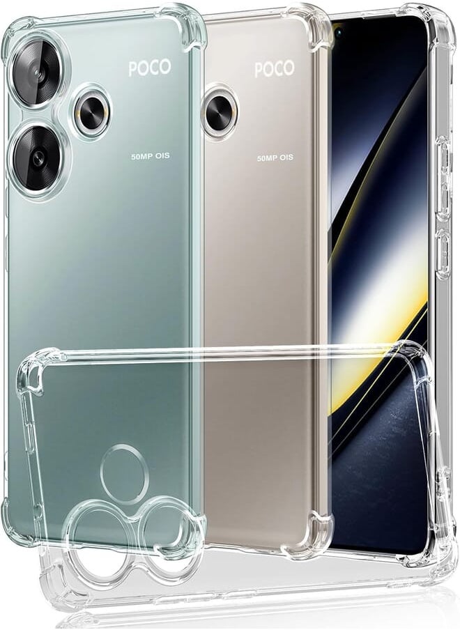 Generic - Clear Case Anti-Shockproof From Thermoplastic Polyurethane with Camera Protection Compatible with Poco F6 / Redmi Turbo 3 5G - Image 1