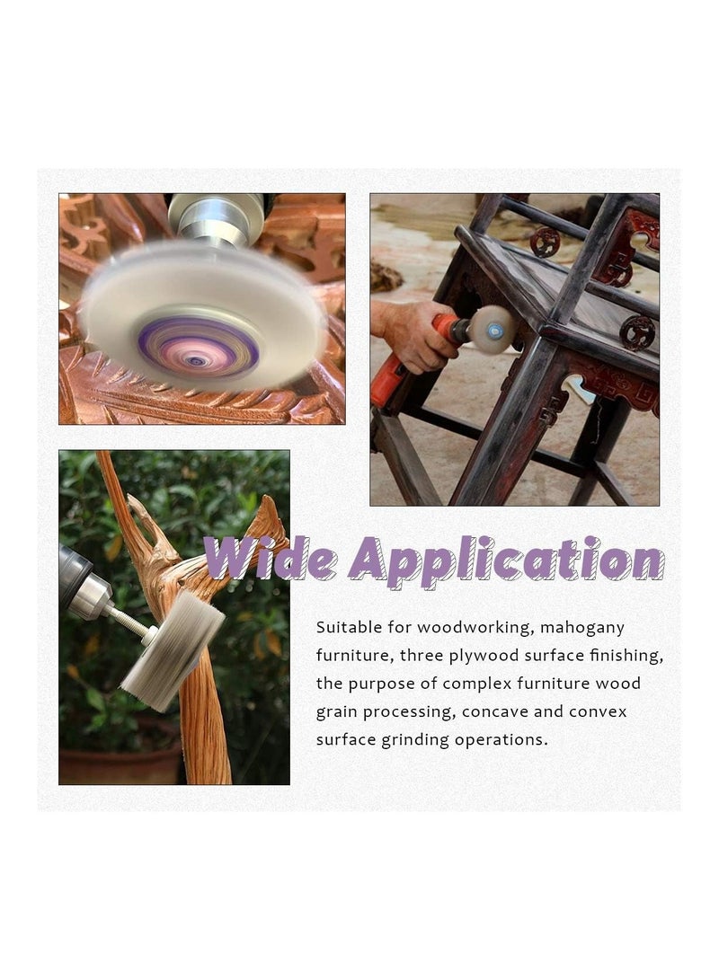 5 Pcs Nylon Wheel Brush Abrasive Grinding Head, Polish Grinder Brush 80# 180# 240# 320# 600# with Threaded Shank, Polishing Wheel Brush for Removing Corrosion/Rust/Paint - Image 2