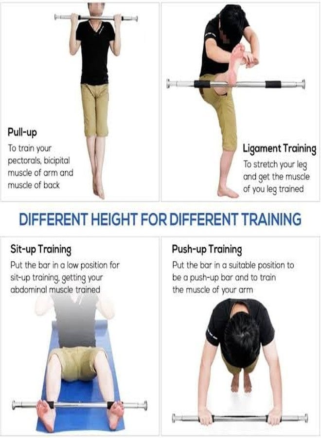 STRIVE FIT قضيب سحب قابل للتعديل من سترايف فيت للتمارين المنزلية - قضيب سحب مثبت على الحائط مع مقابض إسفنجية مانعة للانزلاق، سعة تحميل 100 كجم، يناسب الأبواب بعرض 60-100 سم - Image 5