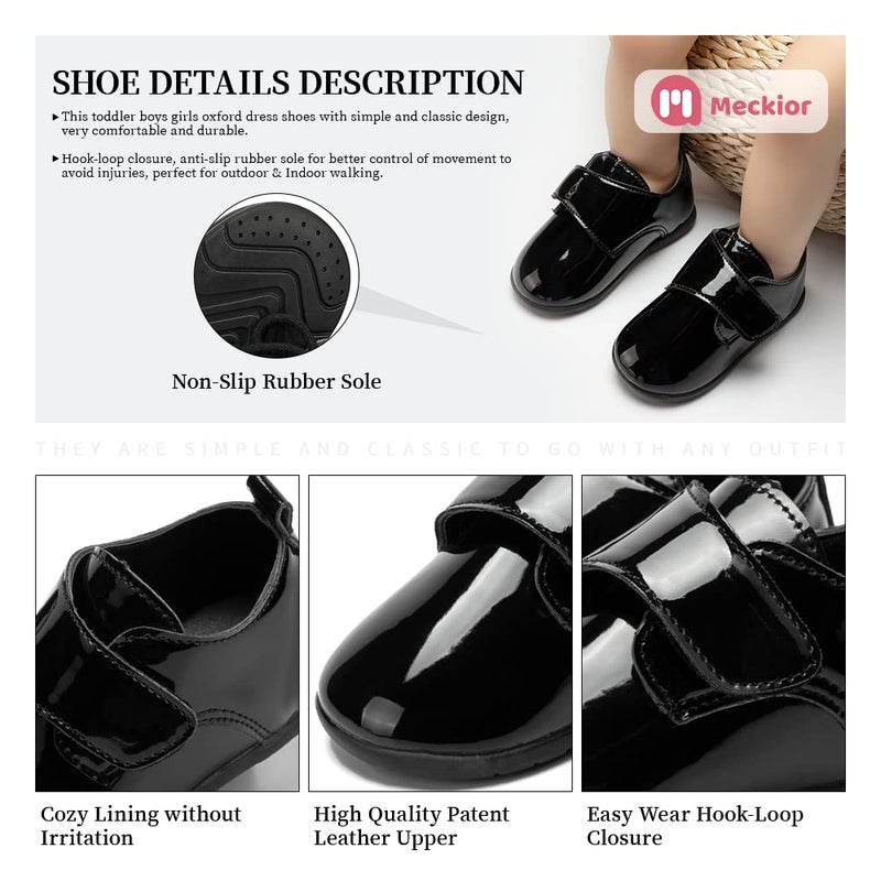 Meckior Infant Baby Boys Girls Classic PU Leather Wedding Loafers Brogue Toddler Oxford Dress Shoes First Steps Walking Flat Lazy Crib Shoe - Image 5
