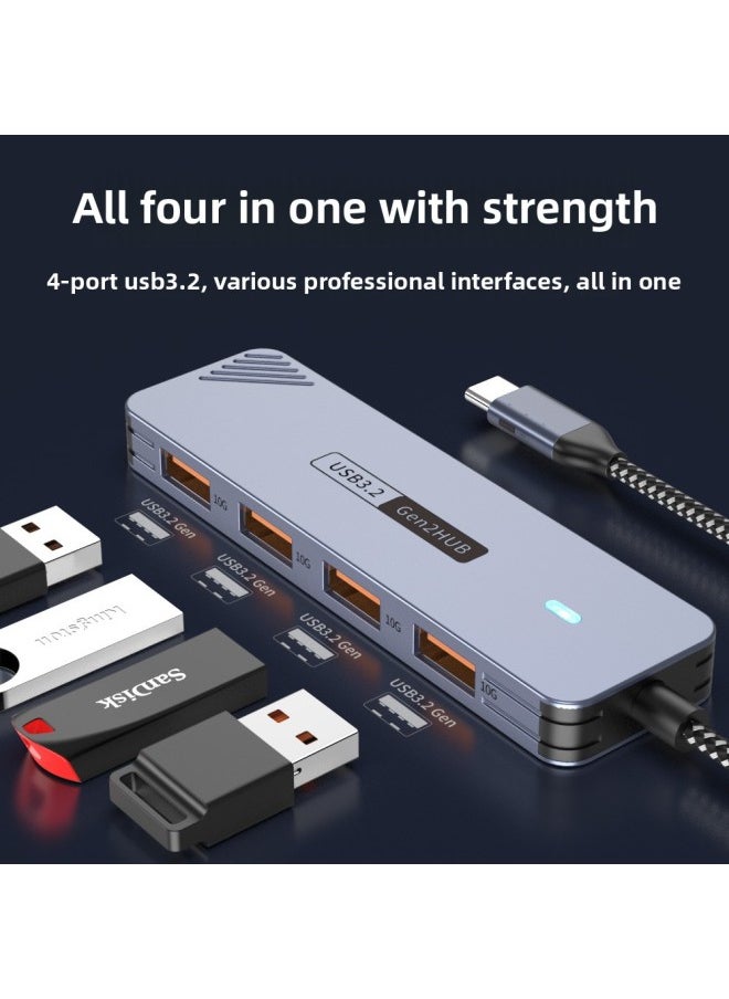 Popular Type-C3.2 Splitter 10g High-Speed Hub Extender With Type-C Power Supply USB Hub-Number Of Interfaces:Type-c3.2 Docking Station 2a2c  - Image 3